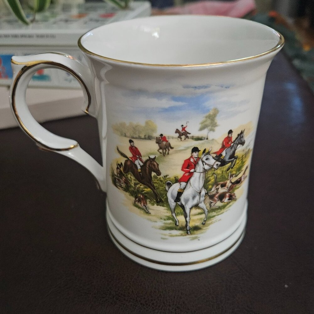 vintage royal windsor equestrian fox hunt tankard mark in gold made in England - Picture 2 of 5